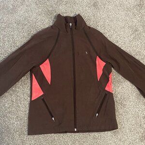 Danskin Now 2-in-1 Convertible Jacket Zip-Off Sleeves Brown Pockets Girl's S 4/6